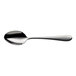 A stainless steel tablespoon or serving spoon with a textured handle.