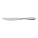 A stainless steel table knife with a polished finish and a slightly rounded tip.