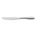 A stainless steel dessert knife with a polished finish and a slightly rounded blade.