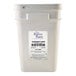 A large plastic container of Perfect Puree Red Raspberry Puree weighing 30 pounds.