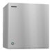A stainless steel modular crescent cube ice machine by Hoshizaki.