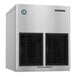 A stainless steel Hoshizaki modular flake ice machine with dual black vents on the front.