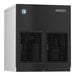 A black and silver Hoshizaki modular cubelet ice machine with a slim-line design and front ventilation grilles.