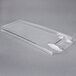 A clear plastic lid with a handle for a Cambro ingredient bin.