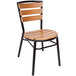 BFM Seating MS3084STKBL Norden Outdoor / Indoor Stackable Black Aluminum and Synthetic Teak Side Chair