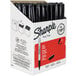 A box of Sharpie black fine point permanent markers.