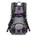 A cordless backpack vacuum with adjustable padded straps and a mesh back panel.