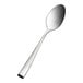A stainless steel teaspoon with a simple, modern design.