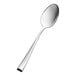 A stainless steel extra heavy weight tablespoon or serving spoon.