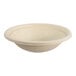 A beige compostable fiber take-out bowl with a 16 oz. capacity.