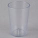 A stack of Carlisle clear plastic tumblers on a white surface.