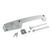 A Kason metal lever handle with release and cylinder lock, along with keys and screws.