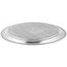 A Vollrath stainless steel round serving tray with a circular rim.