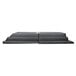 A black rectangular Rubbermaid hinged dome lid.
