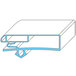 A blue and black rectangular object with a blue line drawing.
