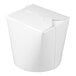 A white 12 oz. microwavable paper take-out container with a folded top.