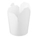 A white 12 oz. microwavable paper take-out container with open flaps.