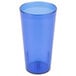 A stack of Carlisle royal blue plastic tumblers.