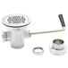A T&S stainless steel rotary waste valve with a short twist handle.
