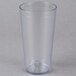 A clear plastic Carlisle tumbler on a white background.