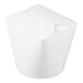A white 26 oz. microwavable paper take-out container with a folded top.