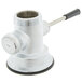 A T&S silver metal waste drain valve with a lever handle.