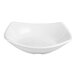 A white 5 oz. square melamine dish.