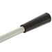 A metal rod with a black and silver lever handle.