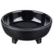 A black Carlisle melamine ramekin with legs.