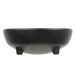 A black Carlisle melamine ramekin bowl with two legs.