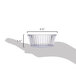 A hand holding a clear Carlisle fluted plastic ramekin.