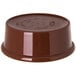 A close up of a brown Carlisle plastic ramekin.