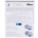 a white and blue paper with text and images
