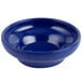 A close-up of a blue bowl with a blue surface.
