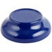 A Carlisle cobalt blue melamine salsa dish on a table.