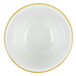 CAC SC-4G Seville 7.25 oz. Ivory (American White) Scalloped Edge China Bouillon Cup with Gold Band - 36/Case