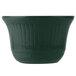 A Tablecraft hunter green cast aluminum bowl with a rippled design.