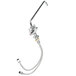 A silver Equip by T&S deck-mounted faucet with a 14 1/8" swing spout and lever handles.