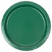 A close-up of a green Creative Converting paper plate.