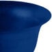 A Tablecraft cobalt blue cast aluminum tulip salad bowl.