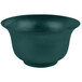 A hunter green Tablecraft cast aluminum tulip salad bowl.