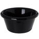 A black Carlisle ramekin on a white background.