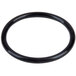 A black round O-ring with a white background.