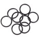 A group of black rubber o-rings.