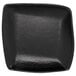 A black textured square melamine plate.