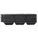 A stack of black Elite Global Solutions melamine trays.