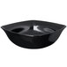 A black Carlisle flared melamine bowl with a shiny surface on a white background.