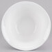 A Tablecraft white cast aluminum tulip salad bowl with a white rim.