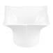 A white melamine pedestal displayware bowl with a square top and round base.