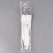 Choice Medium Weight White Wrapped Plastic Spork Straw And Napkin Kit